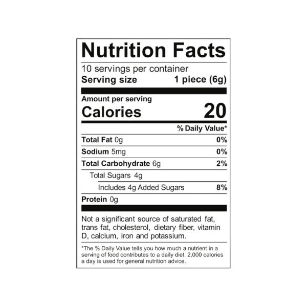 Smokiez 10-Pack Peach CBD Gummies Nutrition Facts
