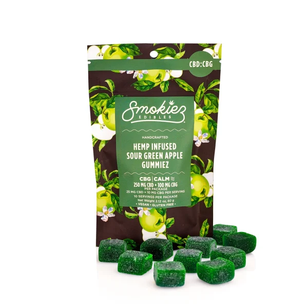 Smokiez 10-Pack Sour Green Apple Cbd + Cbg Gummies