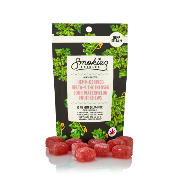 Smokiez Sour Watermelon 10Pk 50Mg Hemp Delta-9 Gummies