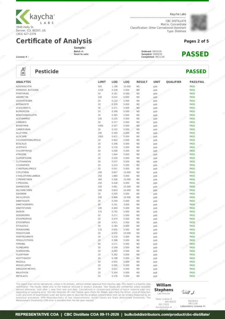 CBC Distillate COA page 2 of 5