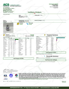 F5 COA page 1, ACS Laboratory