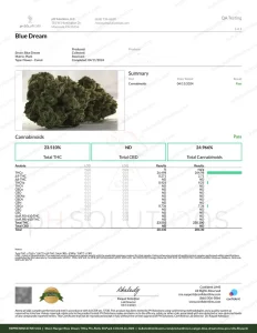 Moon Ranger Blue Dream THCa Pre-Rolls 50-Pack COA page 1