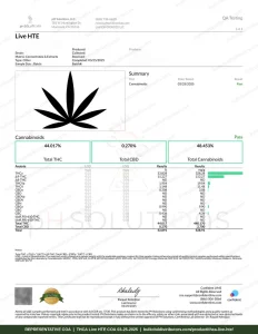 THCA Live HTE COA page 1