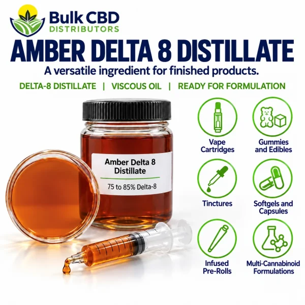 Amber Delta 8 Distillate formulation applications for private label products