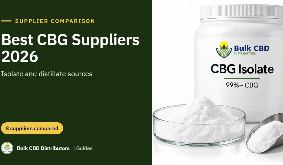 Best CBG Suppliers in 2026: Bulk CBG Isolate and Distillate Sources Compared