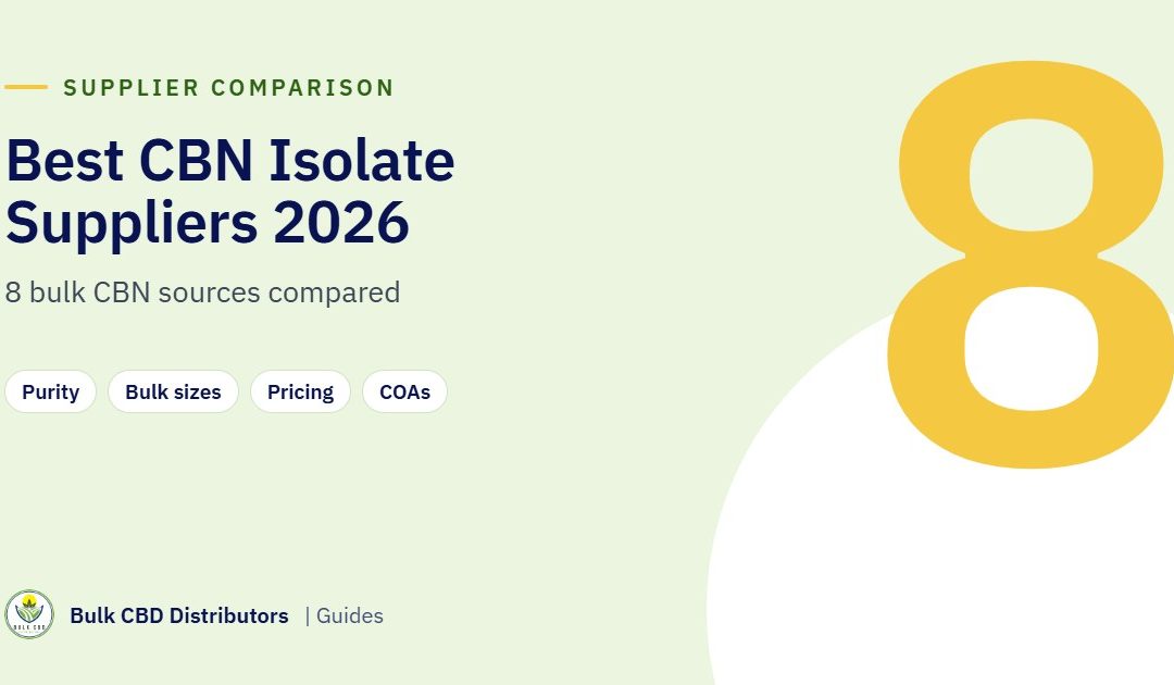 Best CBN Isolate Suppliers in 2026: Bulk CBN Isolate and Distillate Compared