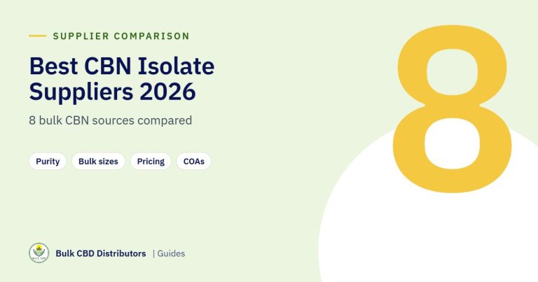 Best CBN Isolate Suppliers in 2026: Bulk CBN Isolate and Distillate Compared best cbn isolate suppliers 2026 bcd 3