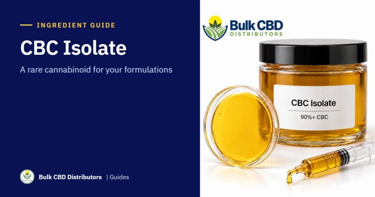 What Is CBC Isolate? Specs, Liquid Form and Formulation Uses guide graphic