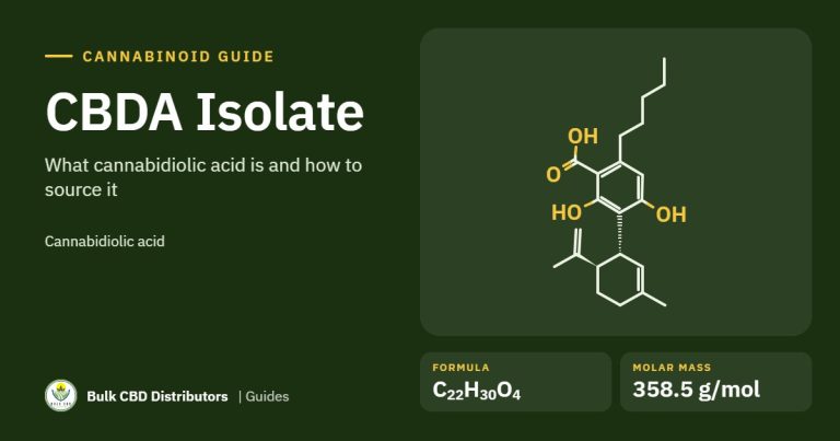 What Is CBDA? Cannabidiolic Acid Specs, Stability and Uses cbda isolate molecule bcd 3