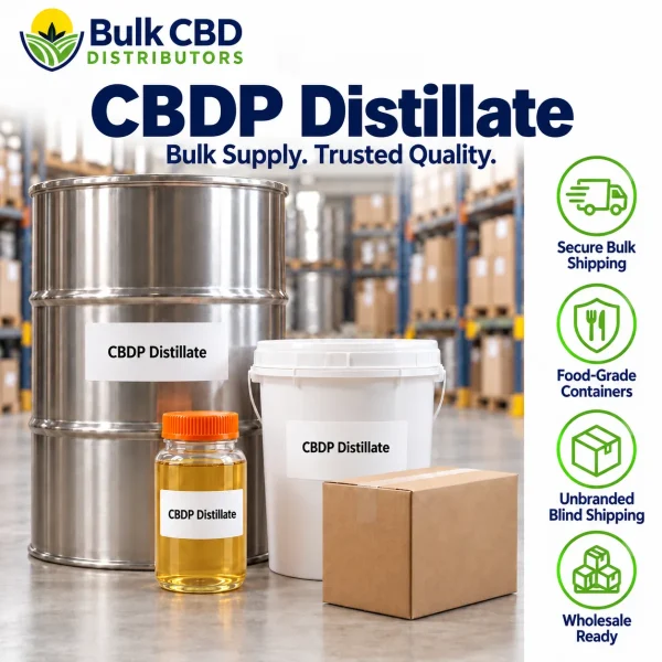 CBDP Distillate bulk shipping and packaging in unbranded containers