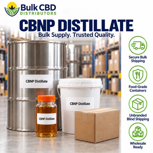 CBNP Distillate bulk shipping and packaging in unbranded containers