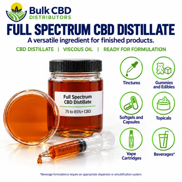 Full Spectrum CBD Distillate formulation applications for private label products