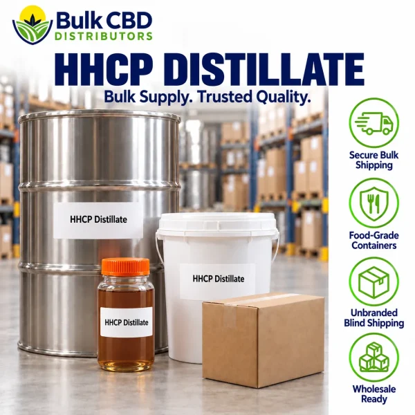 HHCP Distillate bulk shipping and packaging in unbranded containers