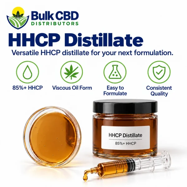 HHCP Distillate key features: 85%+ HHCP, easy to formulate and consistent quality