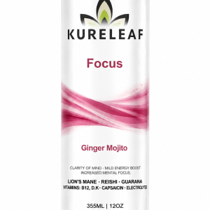 KureLeaf Focus hemp seltzer, Ginger Mojito, 12 oz can