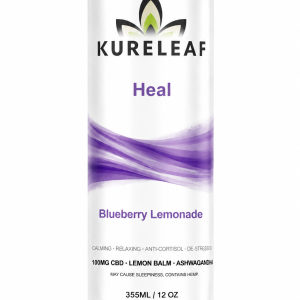 KureLeaf Heal CBD seltzer, Blueberry Lemonade, 12 oz can