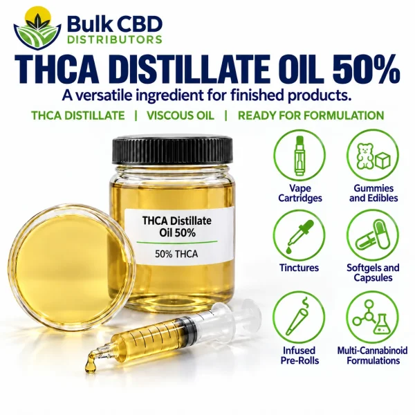 THCA Distillate Oil 50% formulation applications for private label products