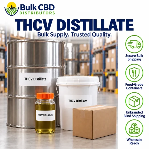 THCV Distillate bulk shipping and packaging in unbranded containers