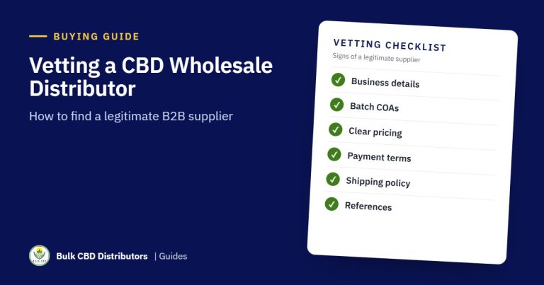 How to Vet a CBD Wholesale Distributor: A B2B Checklist guide graphic