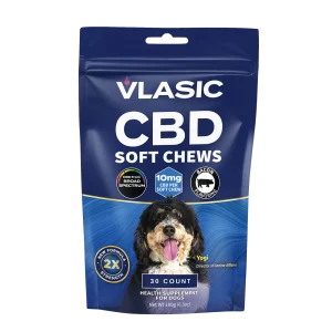 Vlasic Labs Relaxing Bacon Flavored CBD Dog Chews 10mg bag, front