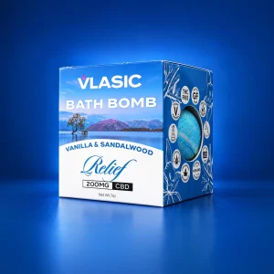 Vlasic Labs Relief CBD Bath Bomb Vanilla and Sandalwood 200mg