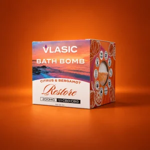 Vlasic Labs Restore CBD + CBG Bath Bomb Citrus and Bergamot 200mg