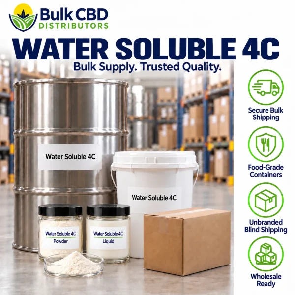Water Soluble 4C bulk supply with a 100 kg+ steel drum, bucket and blind shipped boxes