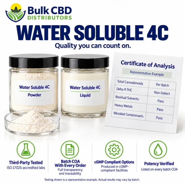 Representative certificate of analysis for Water Soluble 4C with third-party ISO 17025 lab testing
