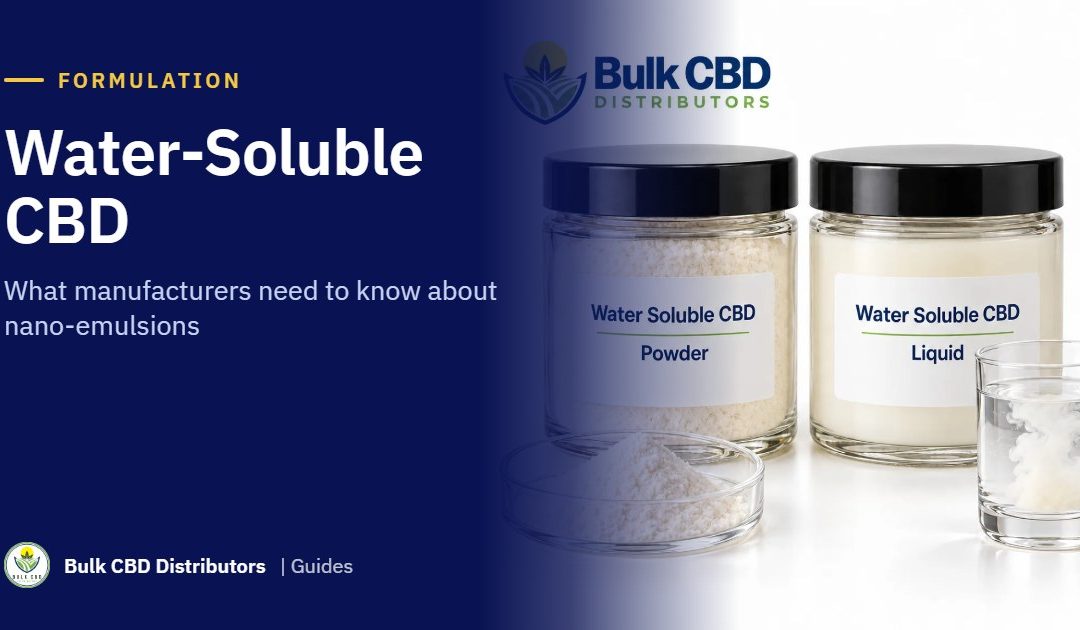 Water-Soluble CBD: What Manufacturers Need to Know About Nano-Emulsification and Bulk Sourcing